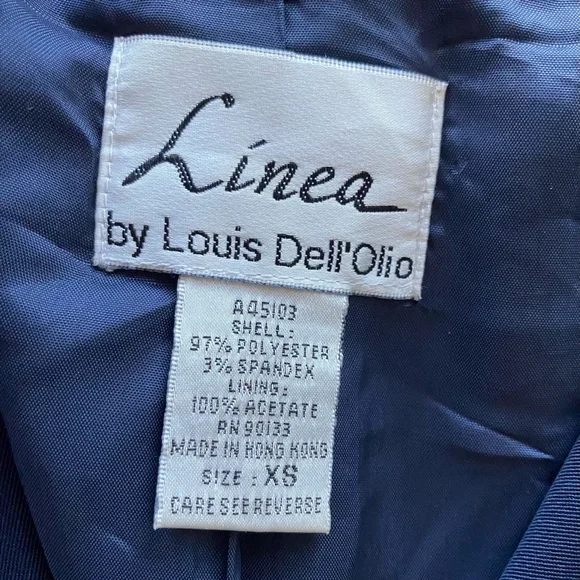 Vintage Linea Navy Blue Belted Women's Trench Coat Classic Chic - Picture 14 of 16